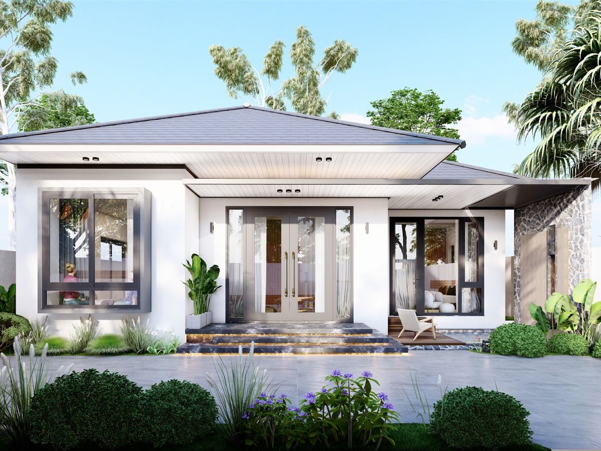 Phối cảnh 3D nhà vườn một tầng tại Đông Hà